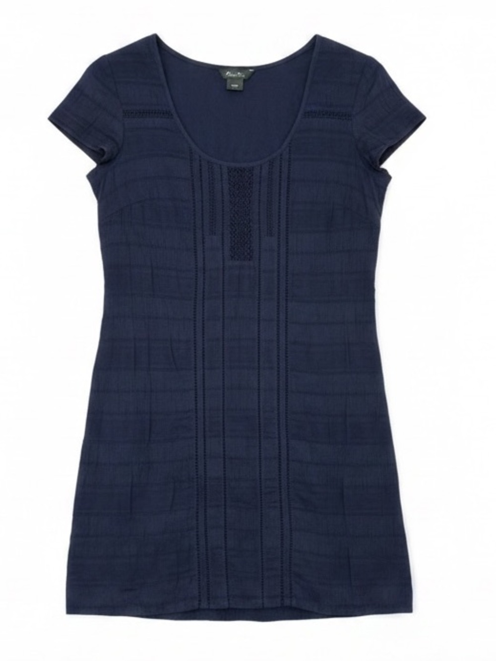 Eddie Bauer Navy Blue Lightweight Crinkle Cotton Pullover Shift Dress Size 6